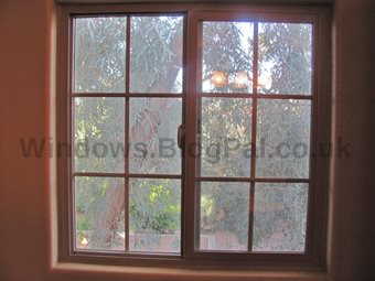 Double glazed windows frosted